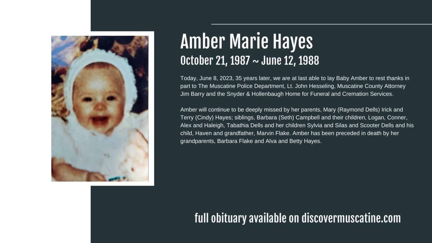 Amber Marie Hayes Obituary